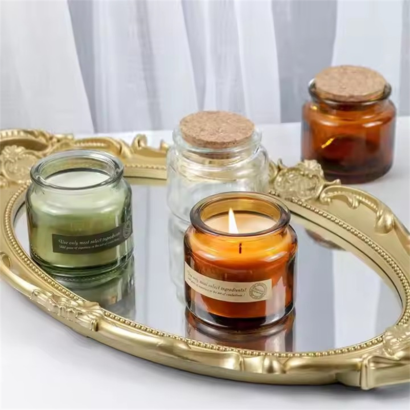 Amber Jar Candle - Bougie en verre bricolage avec couvercle