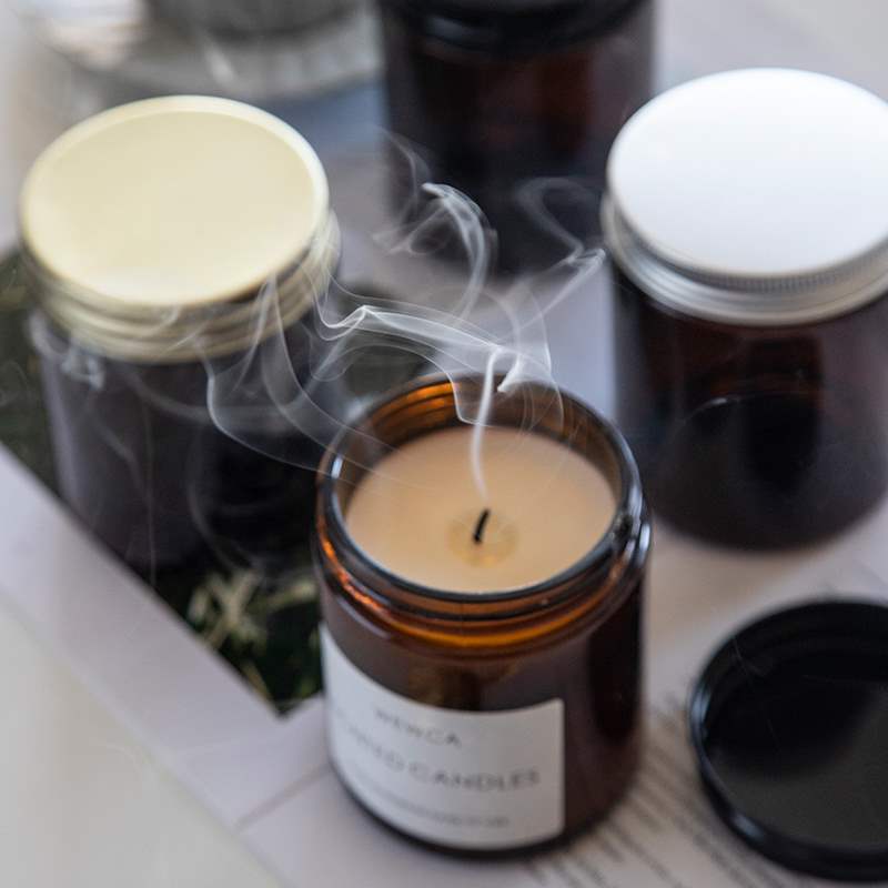Bocaux à bougies en verre ambr - Amber Jar Candle avis et prix